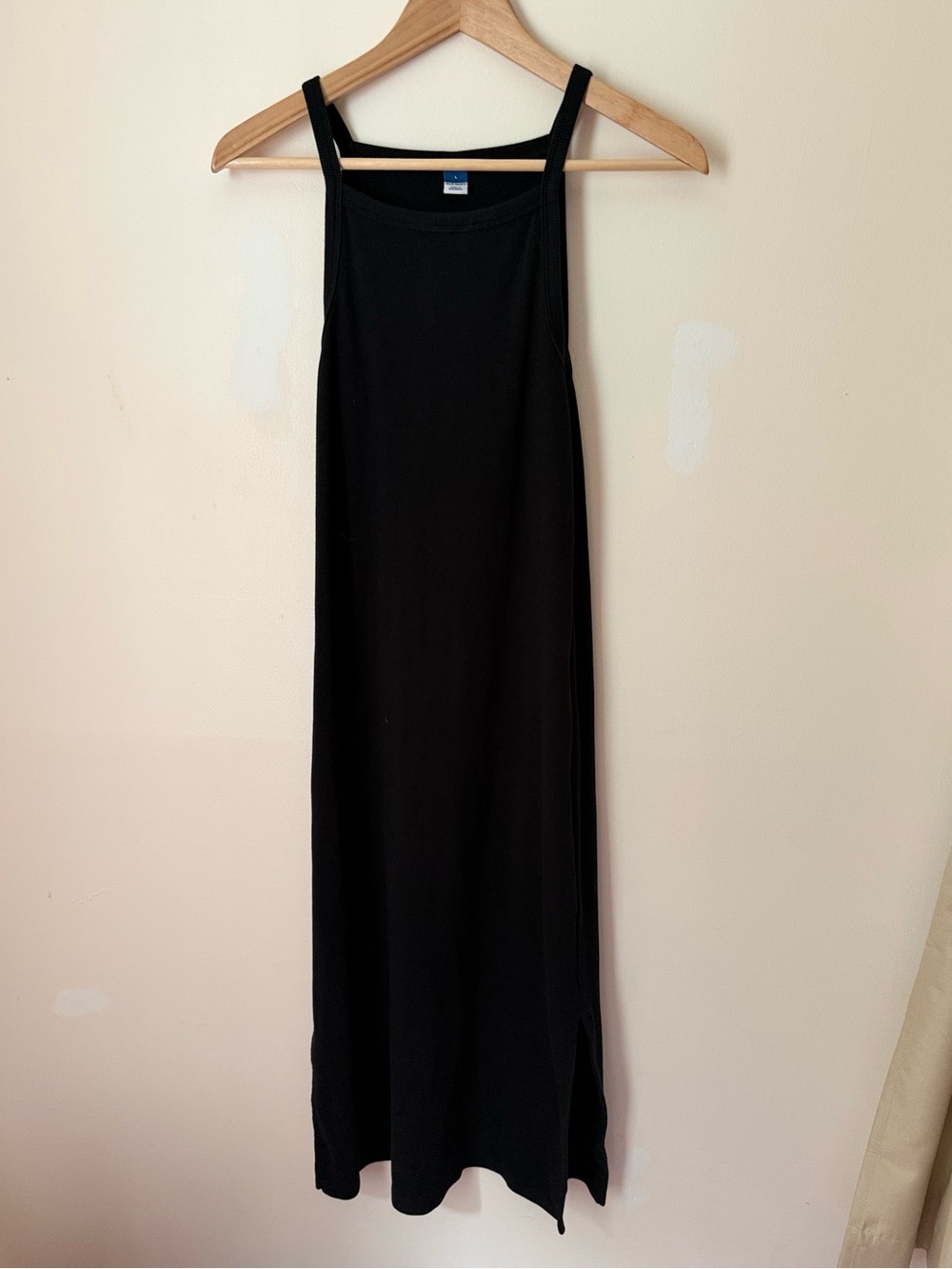 Old Navy Black Maxi Slip Dress with Slim Straps